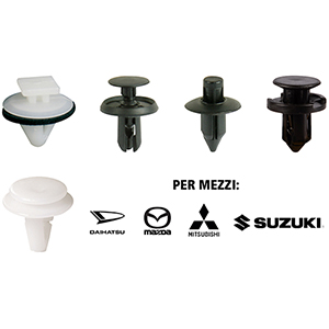 Minuteria per fissaggio carrozzeria DAIHATSU – MAZDA – MITSUBISHI – SUZUKI