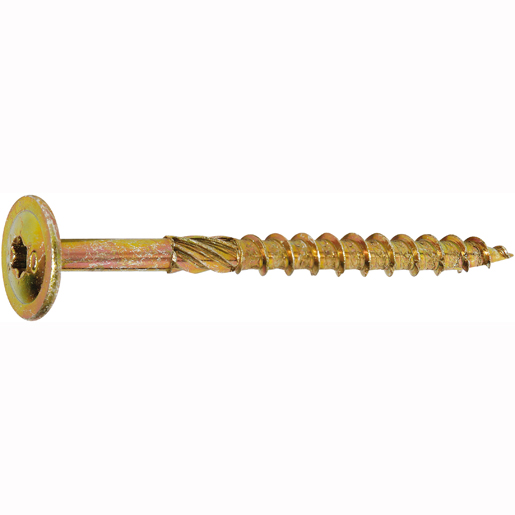 Vite per legno TDX testa larga finta rondella filetto parziale zincata gialla TORX