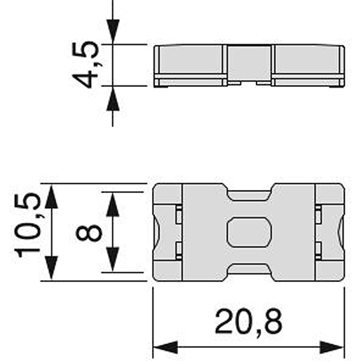 Technische Zeichnung von LED STREIFEN 12/24V 8MM 10 STK 100