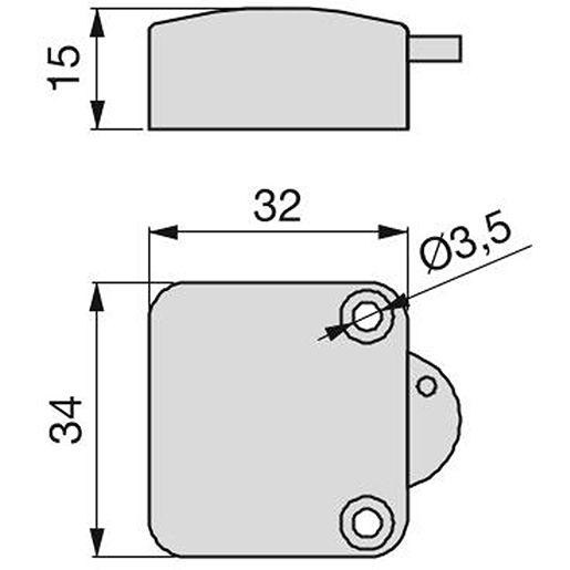 Technische Zeichnung von SCHALTER AN DER TÜR 10 STK 105