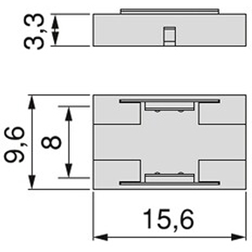 Verbinder für LED-Streifen 12/24 V LYNX Z 8 mm 10 Stück Technische Zeichnung von Verbinder für LED-Streifen 12/24 V LYNX Z 8 mm 10 Stück 100