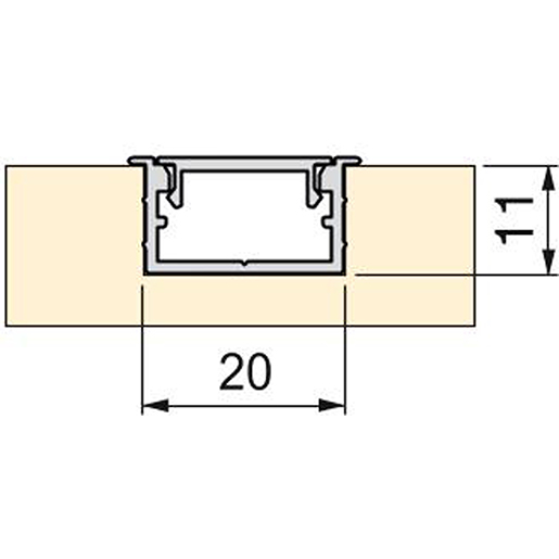 Detail von EINBAUPROFIL MIT OPALINUM 2,35 M 305