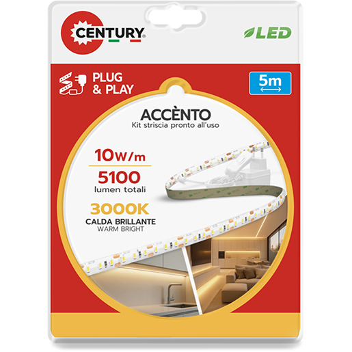 Imballo di Striscia LED 220 V da interno 3000 K EASYSTRIP 400