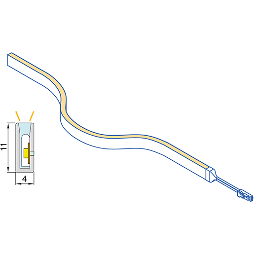 LED STREIFEN 6W/M IP65 24V 5.040MM 4000K Technische Zeichnung von LED STREIFEN 6W/M IP65 24V 5.040MM 4000K 105