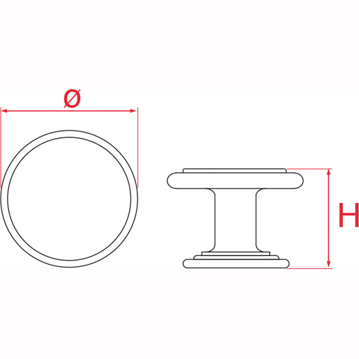 Disegno tecnico di Pomolo per mobile 100