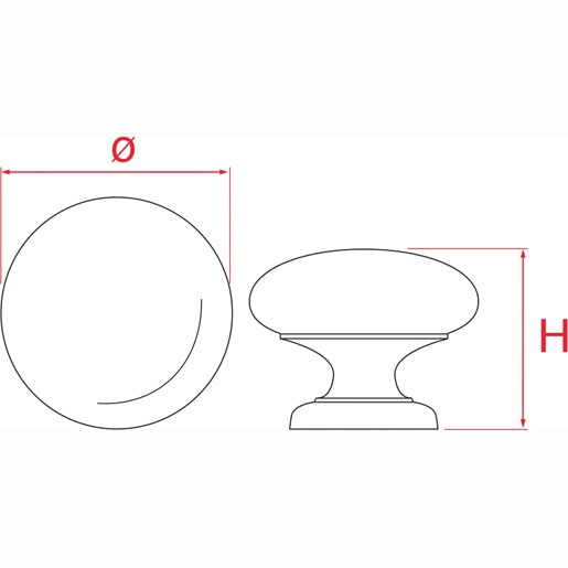 Disegno tecnico di Pomolo per mobile 100