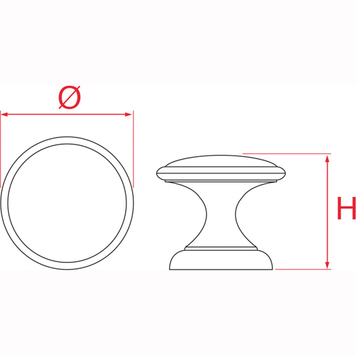 Disegno tecnico di Pomolo per mobile 100