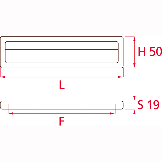 Disegno tecnico di Maniglia per mobile 100