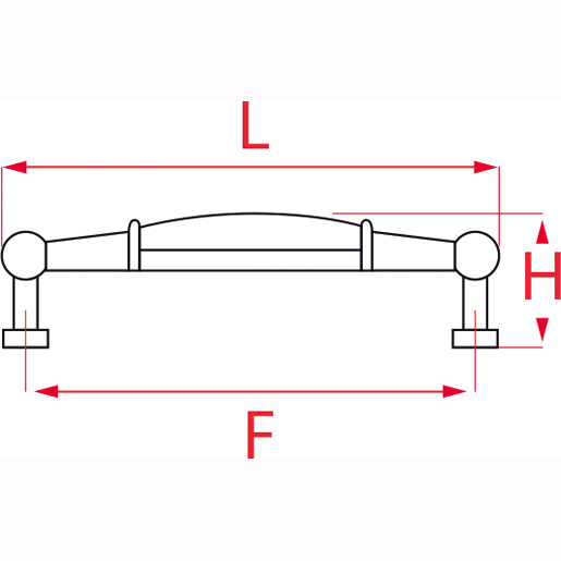 Disegno tecnico di Maniglia per mobile 100