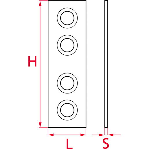 Technische Zeichnung von GERADE VERZINKTE EISENPLATTE 60 100