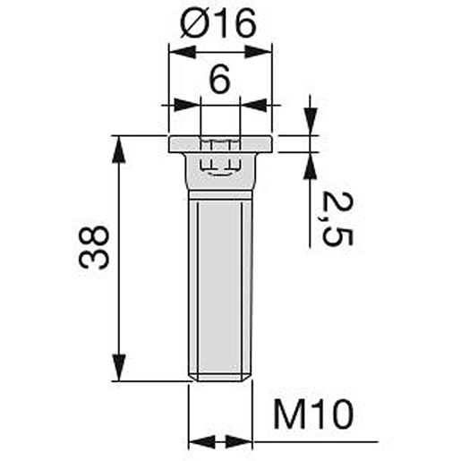 SCHRAUBE M 10 FÜR KNOCHENFUSS PAK 4 ST. Technische Zeichnung von SCHRAUBE M 10 FÜR KNOCHENFUSS PAK 4 ST. 100