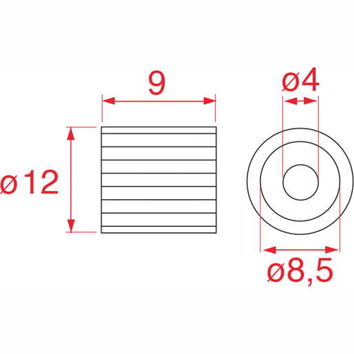 Disegno tecnico di Reggipiano per ripiani in vetro 105