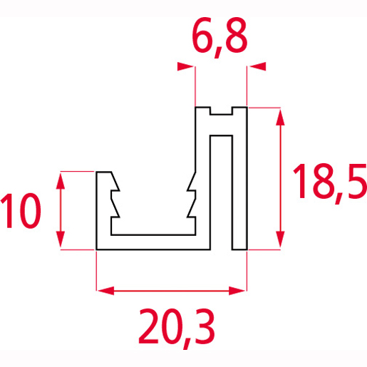 Disegno tecnico di Cremagliera laterale S12 100