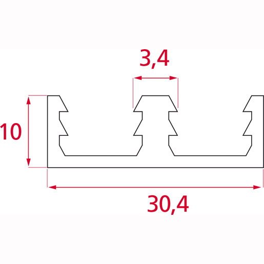 Disegno tecnico di Profilo per rivestimento S12 100