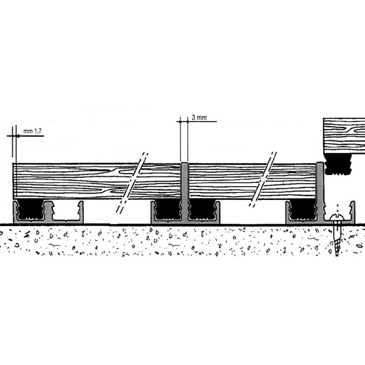 Technische Zeichnung von TRÄGERPROFIL FÜR PLATTEN AB 3 M 125