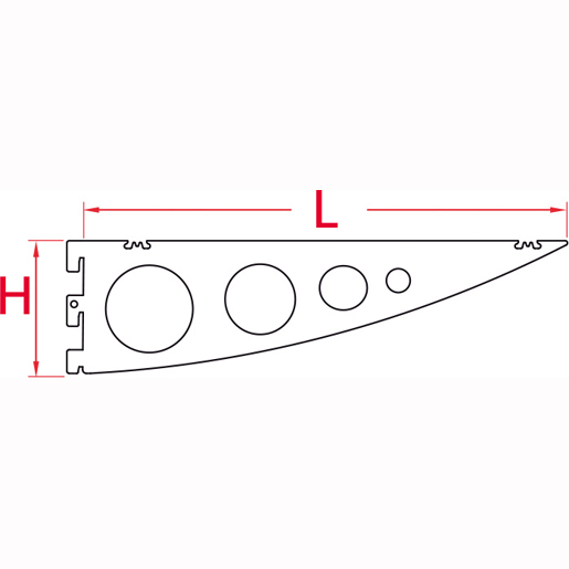 REGALHALT. M/LÖCHER STAHL 18 CM Technische Zeichnung von REGALHALT. M/LÖCHER STAHL 18 CM 100