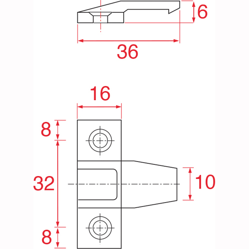 Technische Zeichnung von Horizontale Steckverbinder 100