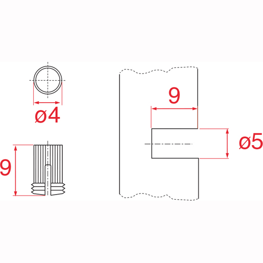 Technische Zeichnung von Spreizbuchse 100