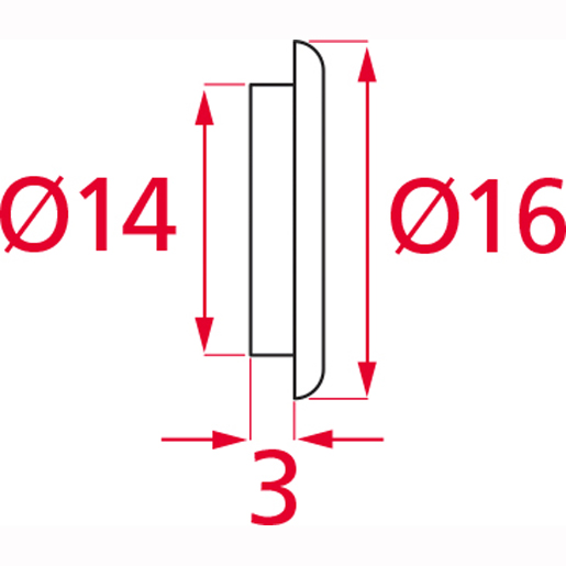 Technische Zeichnung von LOCHABDECKUNG PLEX D14 BRAUN 100