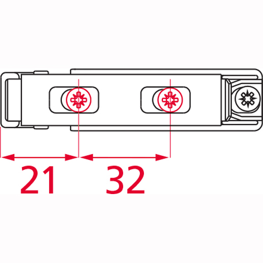 Disegno tecnico di Base S200 clips 2 eccentrici 100