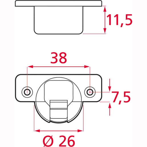 Disegno tecnico di Cerniera C9 serie MINI600 94 100