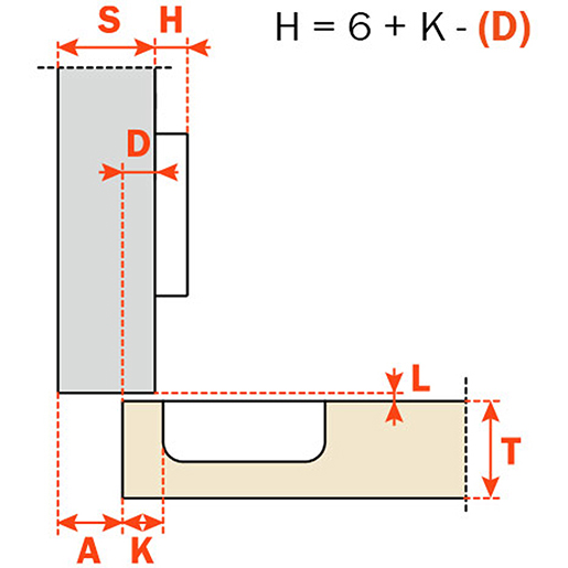 SCHARNIER SILENTIA C/9 D. 35 155° Technische Zeichnung von SCHARNIER SILENTIA C/9 D. 35 155° 100
