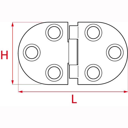 Technische Zeichnung von Rundflügelklappencharnier 100