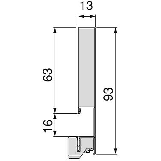 VERTEX SCHUBLADE KIT 500MM H 93 PUSH BI Technische Zeichnung von VERTEX SCHUBLADE KIT 500MM H 93 PUSH BI 100