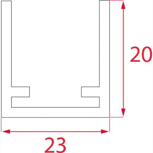 Technische Zeichnung von BINÄR OEBERE SCHIENE SCHWARZ 3M 100