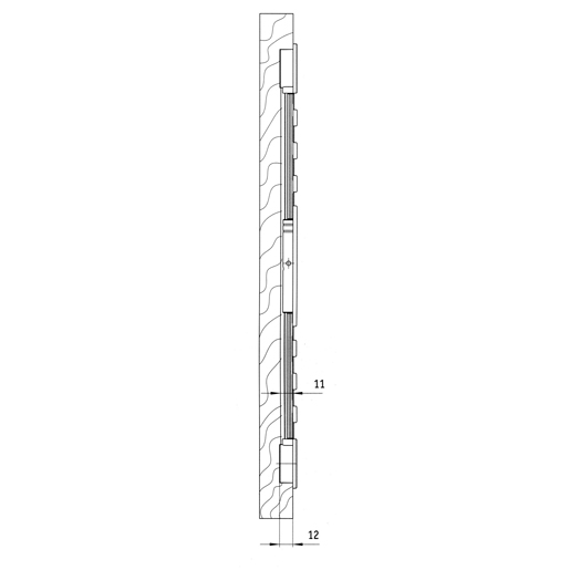 Technische Zeichnung von TÜRBEGRADIGER MIT ENDEINSTELLUNG BRAUN 110