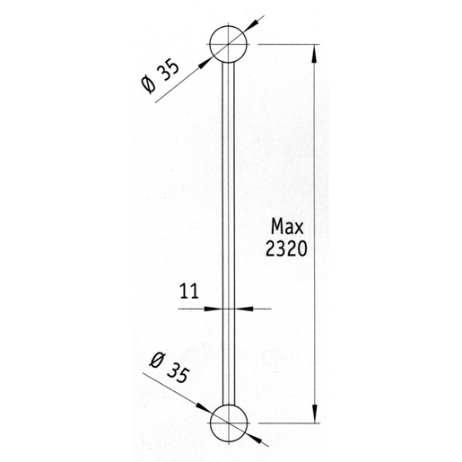 Technische Zeichnung von TÜRBEGRADIGER MIT ENDEINSTELLUNG BRAUN 105