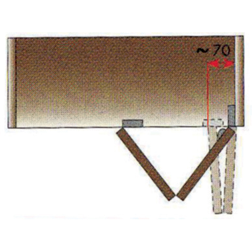 Technische Zeichnung von Faltgleitschiene MICRO 30 kg 100