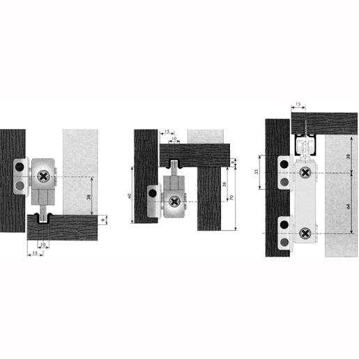 Detail von Faltgleitschiene MICRO 30 kg 300