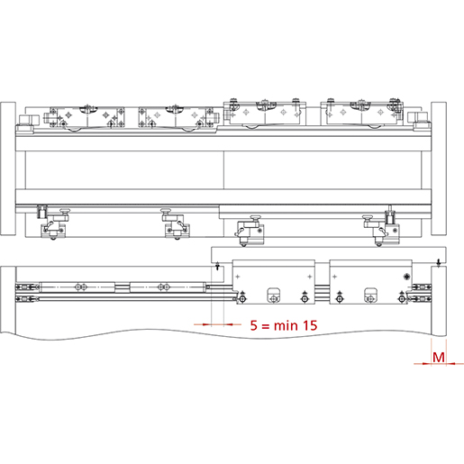 Technische Zeichnung von Gleiter Türflügel 50 kg System 920 100