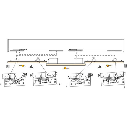 Technische Zeichnung von STOSSDÄMPFER-SATZ 2-FLÜGELIGER 50 KG 100