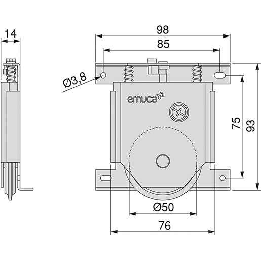 Technische Zeichnung von PLACARD-WAGEN 74 RAD 50 - 2 STK 100