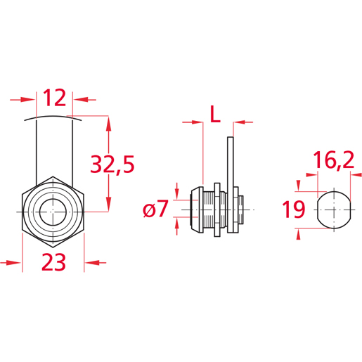 Disegno tecnico di Serratura universale 100