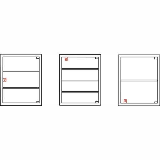 Technische Zeichnung von Einfaches Glastürschloss 100