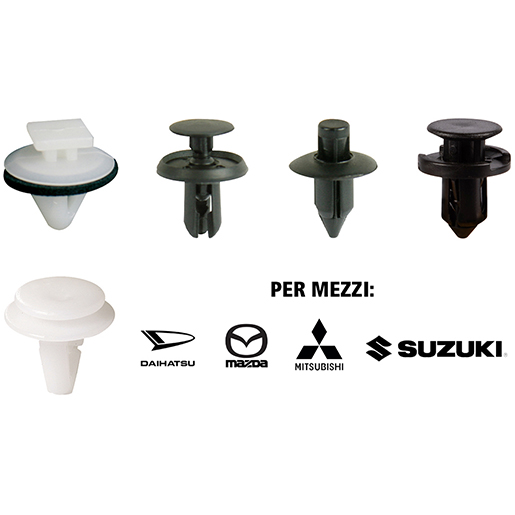 Minuteria per fissaggio carrozzeria DAIHATSU – MAZDA – MITSUBISHI – SUZUKI