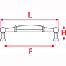 Disegno tecnico di Maniglia per mobile 100