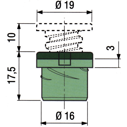 Technische Zeichnung von ABSTANDHALTER FENSTER ALU 17,5 MM 100