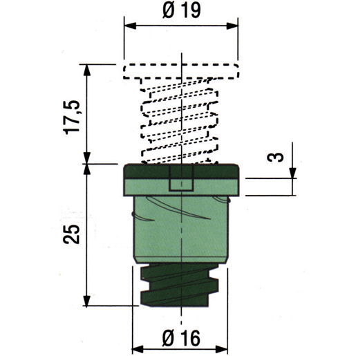 Technische Zeichnung von ABSTANDHALTER FENSTER ALU 25 MM 100