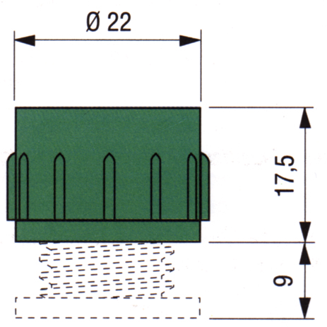 Disegno tecnico di DISTANZIATORE SERR LEGNO MM 9 100