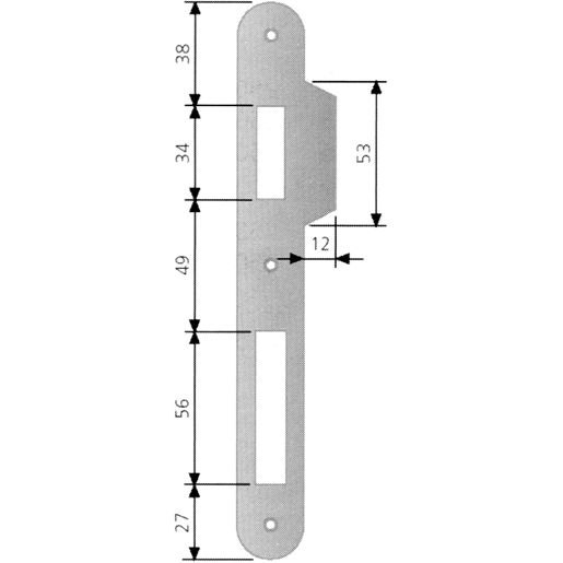 Disegno tecnico di Contropiastra 21 per serratura di sicurezza 100