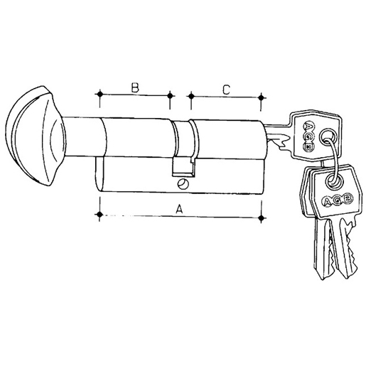 Disegno tecnico di Cilindro con pomolo 100
