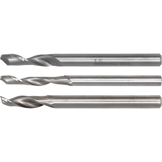 Router bit for pantograph in HSS-M2 for aluminium and PVC with lateral cut