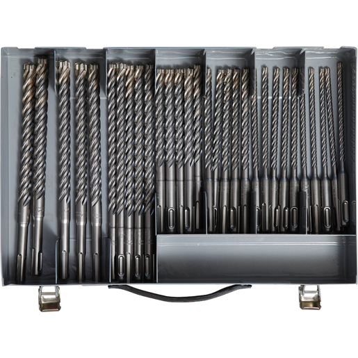SDS-PLUS drill bit assortment with 4 cutters