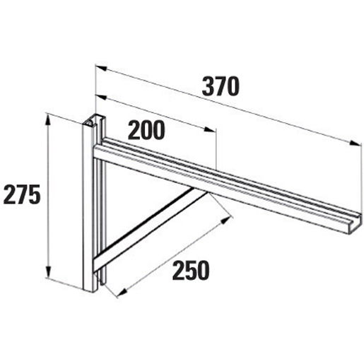 Technische Zeichnung von REGALHALTERUNG 275X370 MM 100