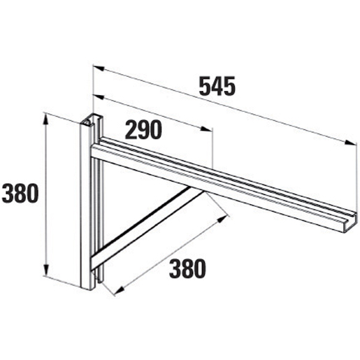 Technische Zeichnung von REGALHALTERUNG 380X545 MM 100