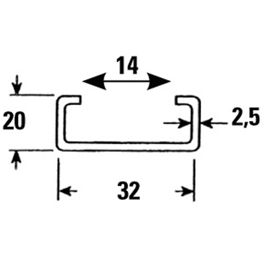 Technische Zeichnung von REGALHALTERUNG 275X370 MM 105